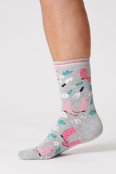 Thought Garden Grey Marl Bamboo Socks-Womens-Ohh! By Gum - Shop Sustainable