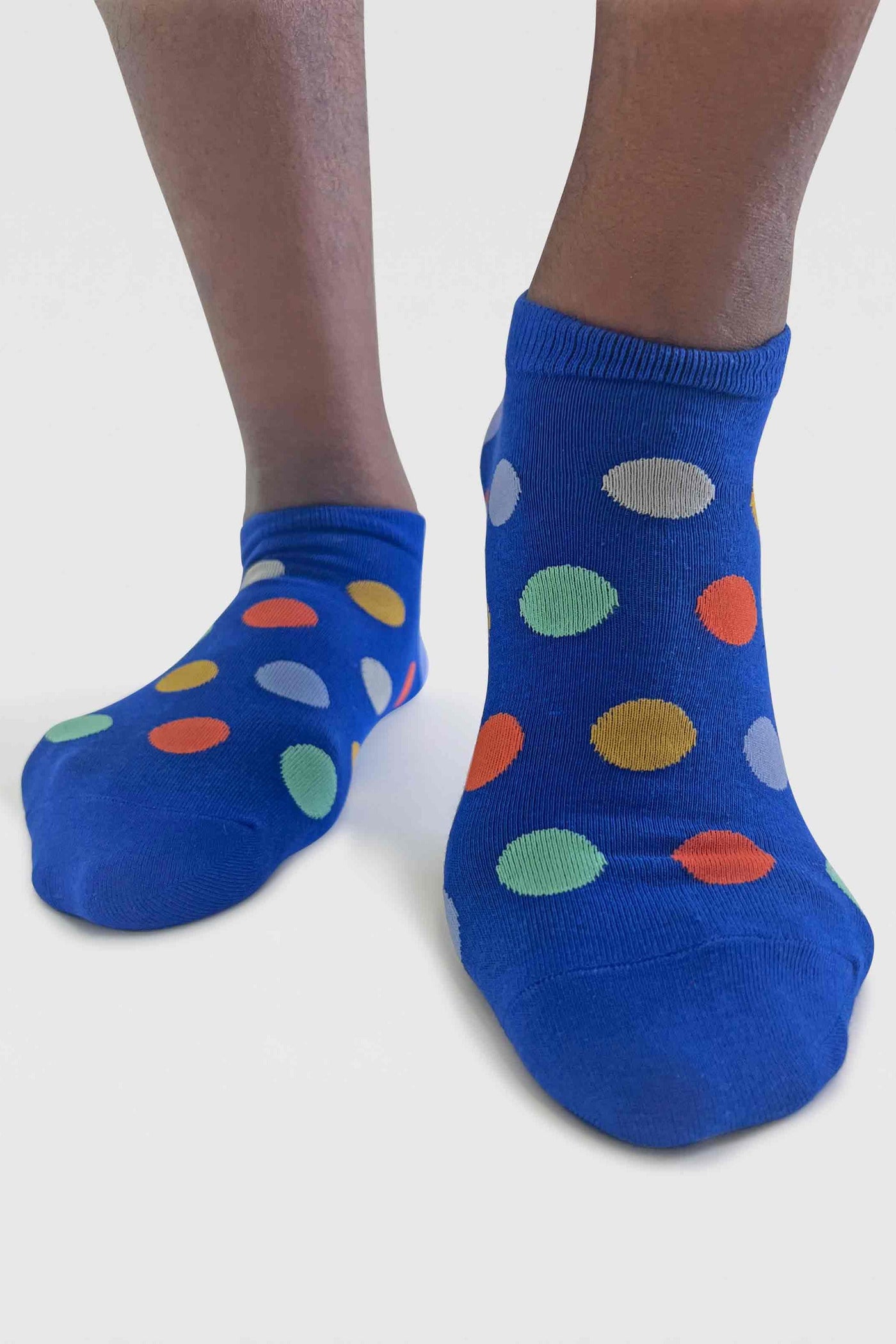 Thought Griffin Pattern Organic Cotton Trainer Socks - Cobalt Blue-Mens-Ohh! By Gum - Shop Sustainable