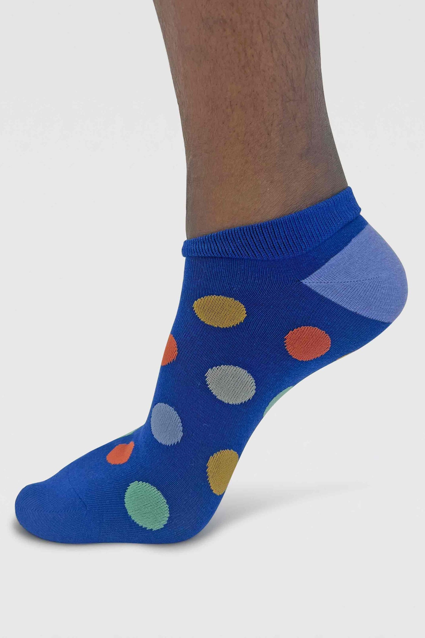 Thought Griffin Pattern Organic Cotton Trainer Socks - Cobalt Blue-Mens-Ohh! By Gum - Shop Sustainable