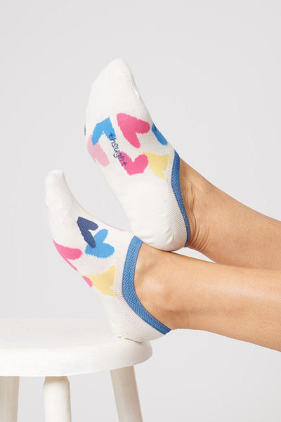 Thought Heart Stone White Bamboo No Show Socks-Womens-Ohh! By Gum - Shop Sustainable