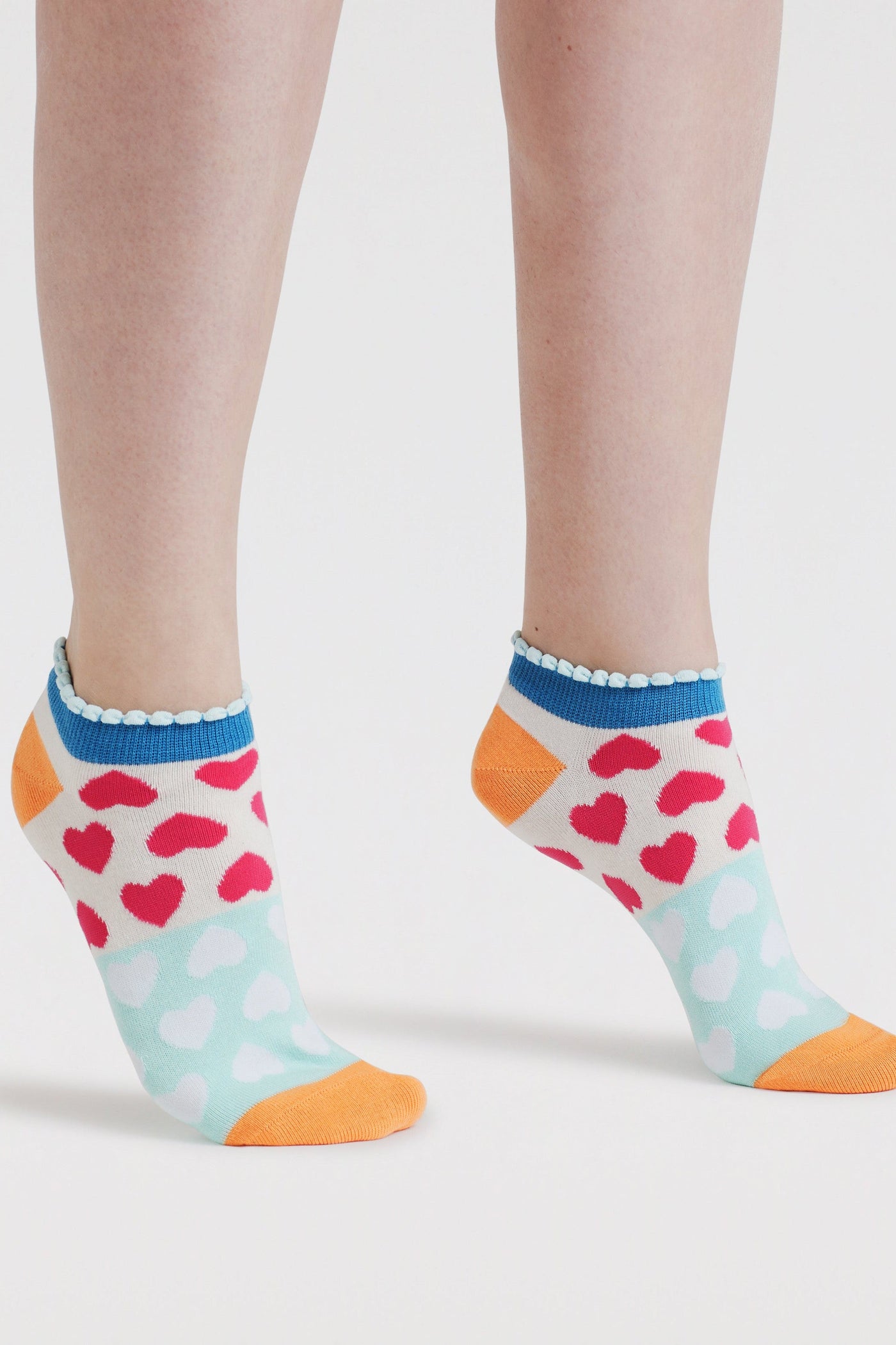 Thought Islay Heart Bamboo Trainer Socks - Tangerine Orange-Womens-Ohh! By Gum - Shop Sustainable