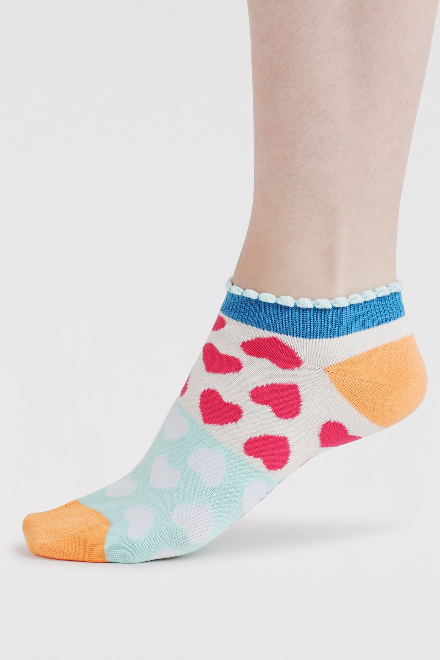 Thought Islay Heart Bamboo Trainer Socks - Tangerine Orange-Womens-Ohh! By Gum - Shop Sustainable