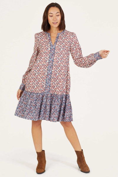 Thought Kalina Hemp Printed Midi Shift Dress in Multi-Womens-Ohh! By Gum - Shop Sustainable