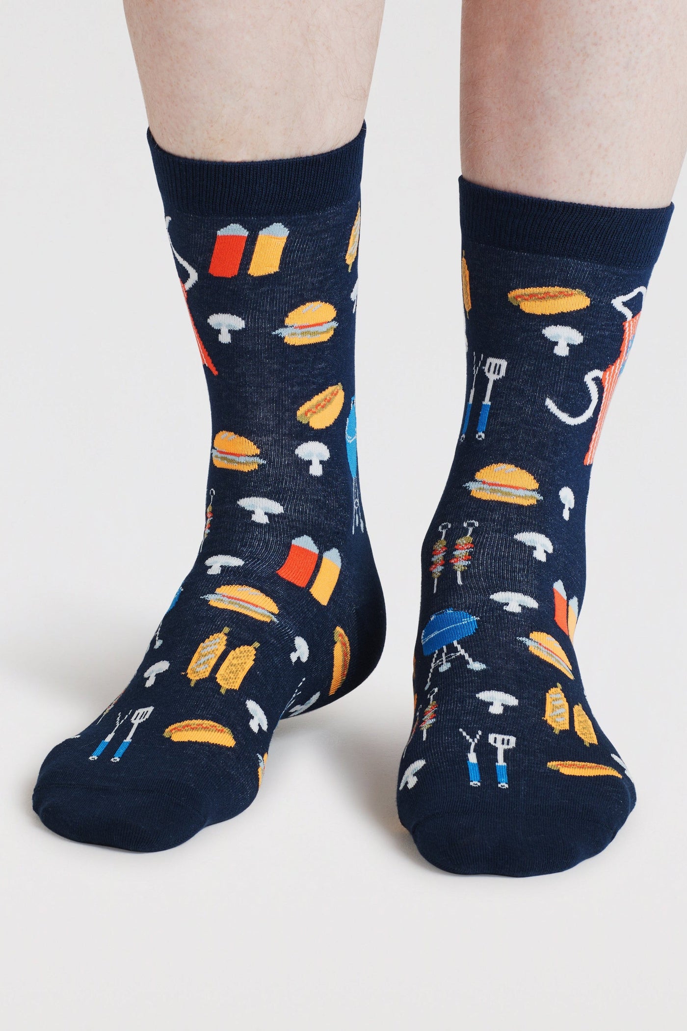 Thought King Of The Grill Bamboo Socks - Navy-Mens-Ohh! By Gum - Shop Sustainable