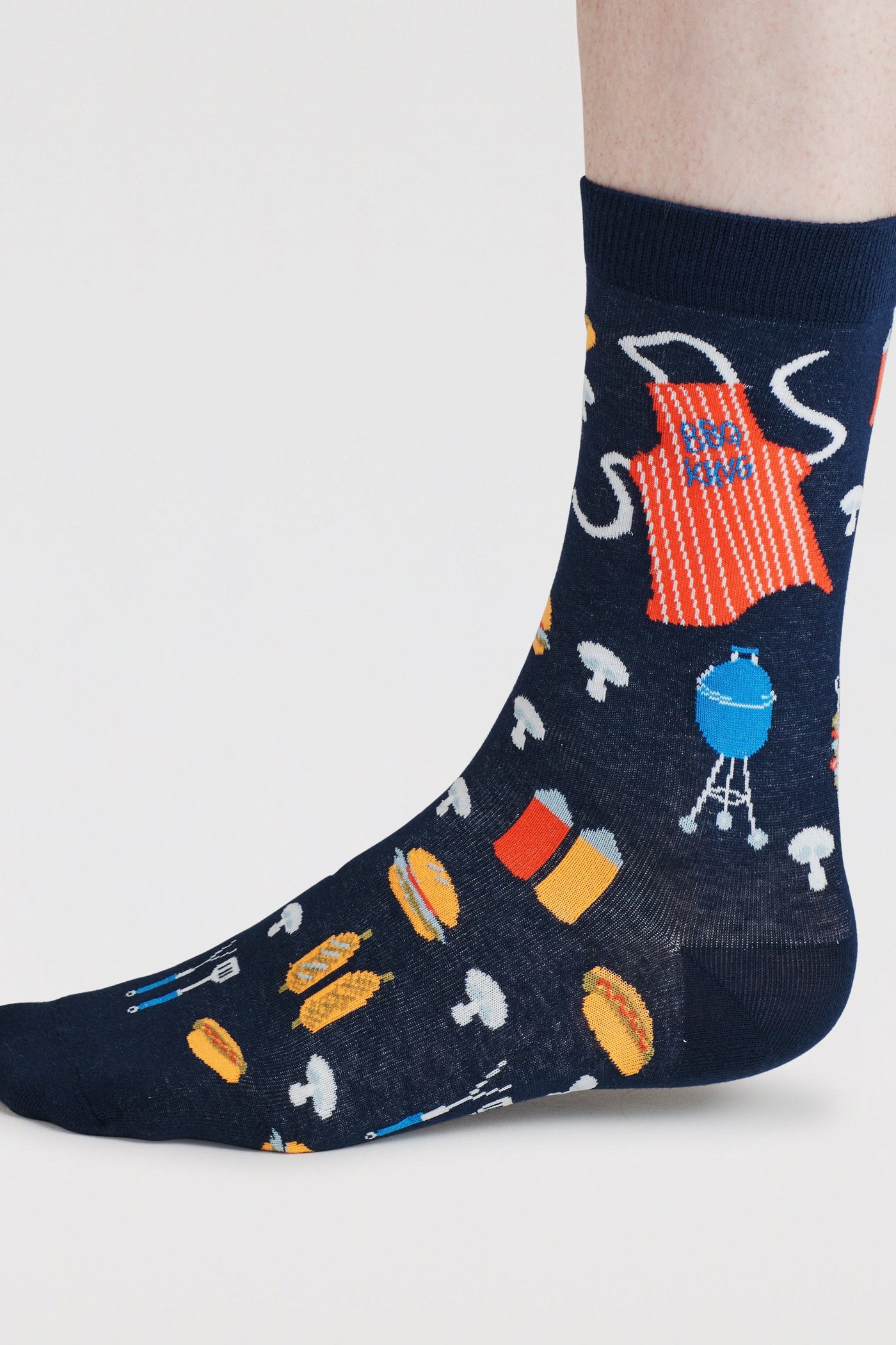 Thought King Of The Grill Bamboo Socks - Navy-Mens-Ohh! By Gum - Shop Sustainable