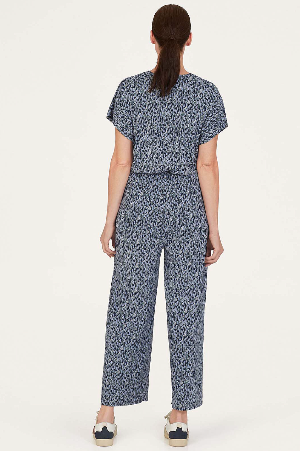 Thought Marlee Lenzing™ EcoVero™ Printed Wrap Jumpsuit in Navy-Womens-Ohh! By Gum - Shop Sustainable