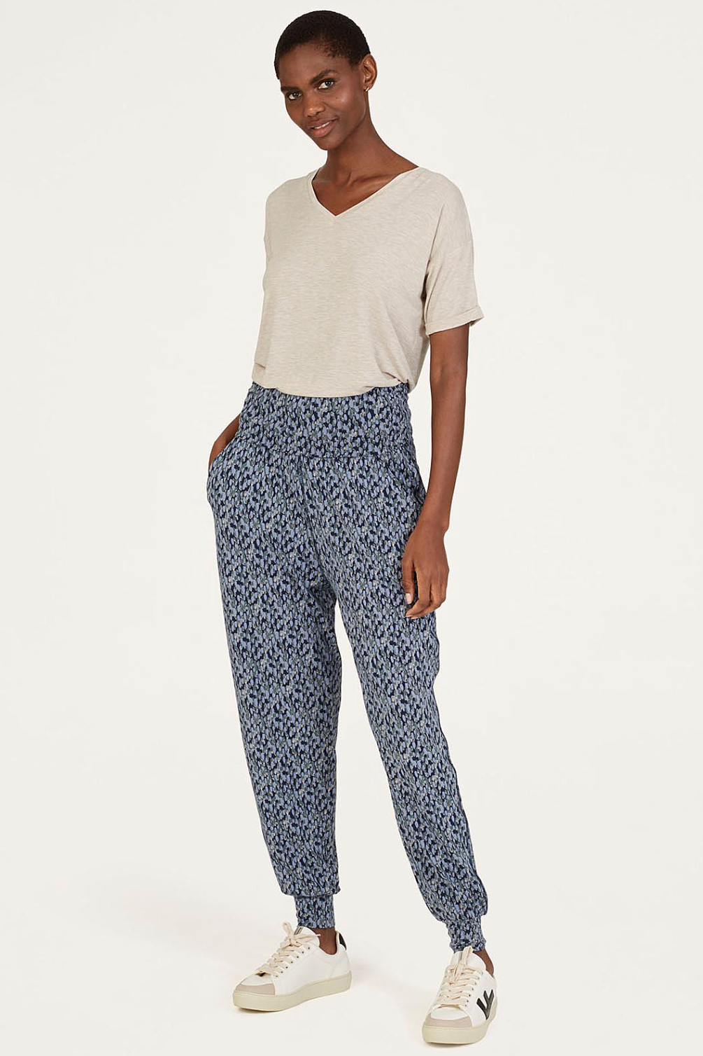Thought Marlee Lenzing™ EcoVero™Printed Dashka Loungepant in Navy-Womens-Ohh! By Gum - Shop Sustainable