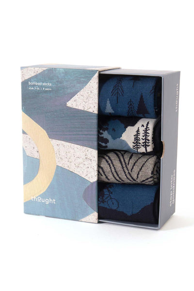 Thought Mens Mountain Biking Bamboo Gift Box Of 4 Socks