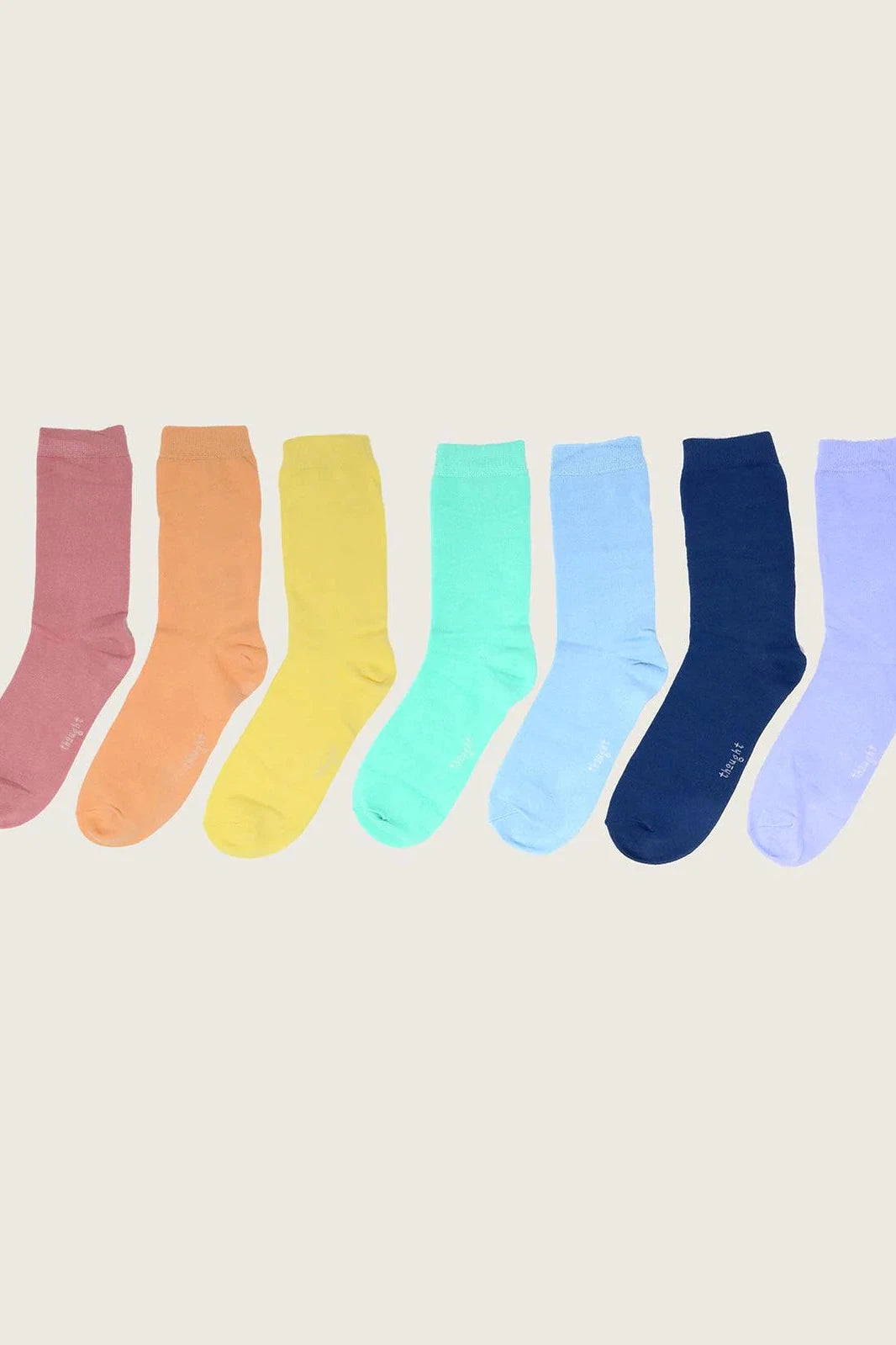 Thought Mens Pastel Rainbow Socks Gift Box - 7 Pairs-Mens-Ohh! By Gum - Shop Sustainable