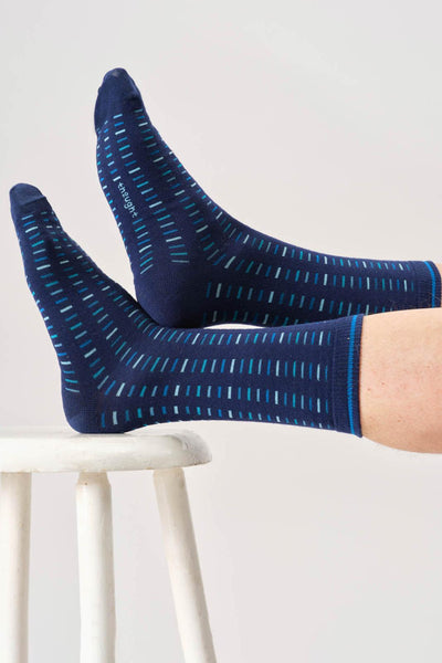 Thought Mens Spot & Stripe Organic Cotton Gift Box Of 4 Socks
