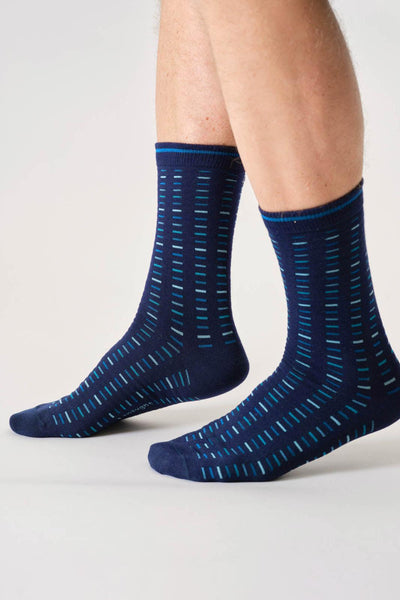 Thought Mens Spot & Stripe Organic Cotton Gift Box Of 4 Socks