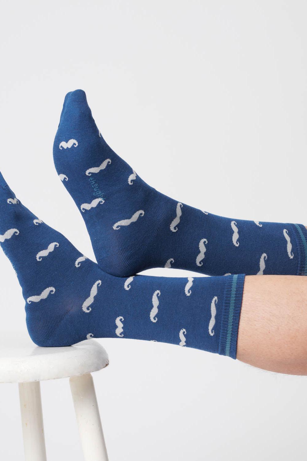 Thought Moustache Bamboo Socks-Mens-Ohh! By Gum - Shop Sustainable