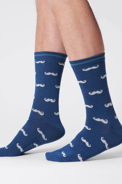 Thought Moustache Bamboo Socks-Mens-Ohh! By Gum - Shop Sustainable