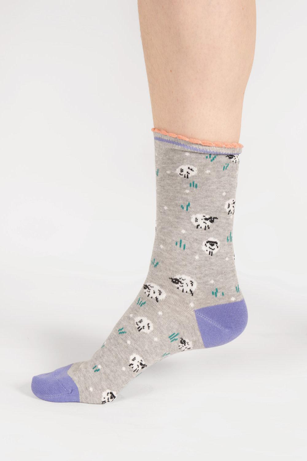 Thought Sheep Grey Marl Bamboo Socks-Womens-Ohh! By Gum - Shop Sustainable