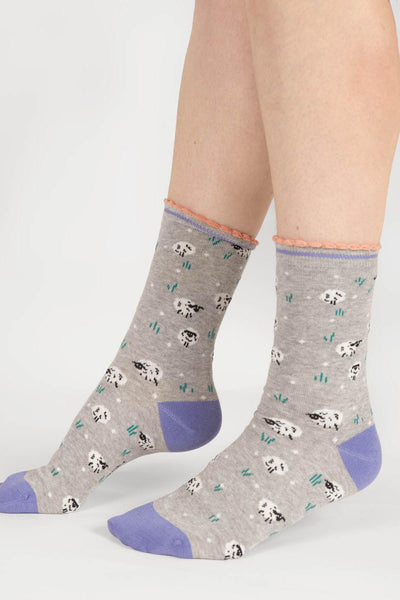 Thought Sheep Grey Marl Bamboo Socks-Womens-Ohh! By Gum - Shop Sustainable