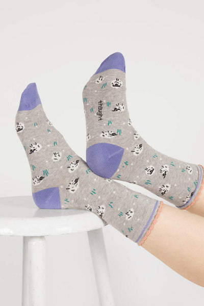 Thought Sheep Grey Marl Bamboo Socks-Womens-Ohh! By Gum - Shop Sustainable