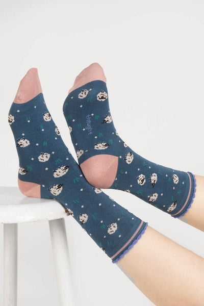 Thought Sheep Lake Blue Bamboo Socks-Womens-Ohh! By Gum - Shop Sustainable