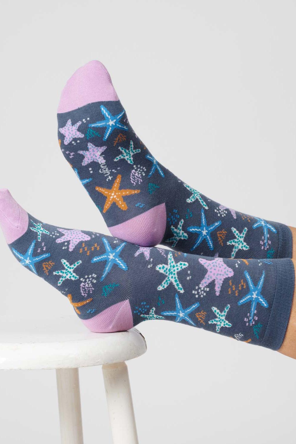 Thought Starfish Blueberry Bamboo Socks-Womens-Ohh! By Gum - Shop Sustainable