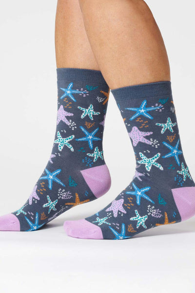 Thought Starfish Blueberry Bamboo Socks-Womens-Ohh! By Gum - Shop Sustainable