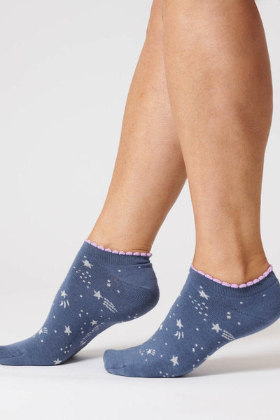 Thought Starry Blueberry Organic Cotton Trainer Socks-Womens-Ohh! By Gum - Shop Sustainable