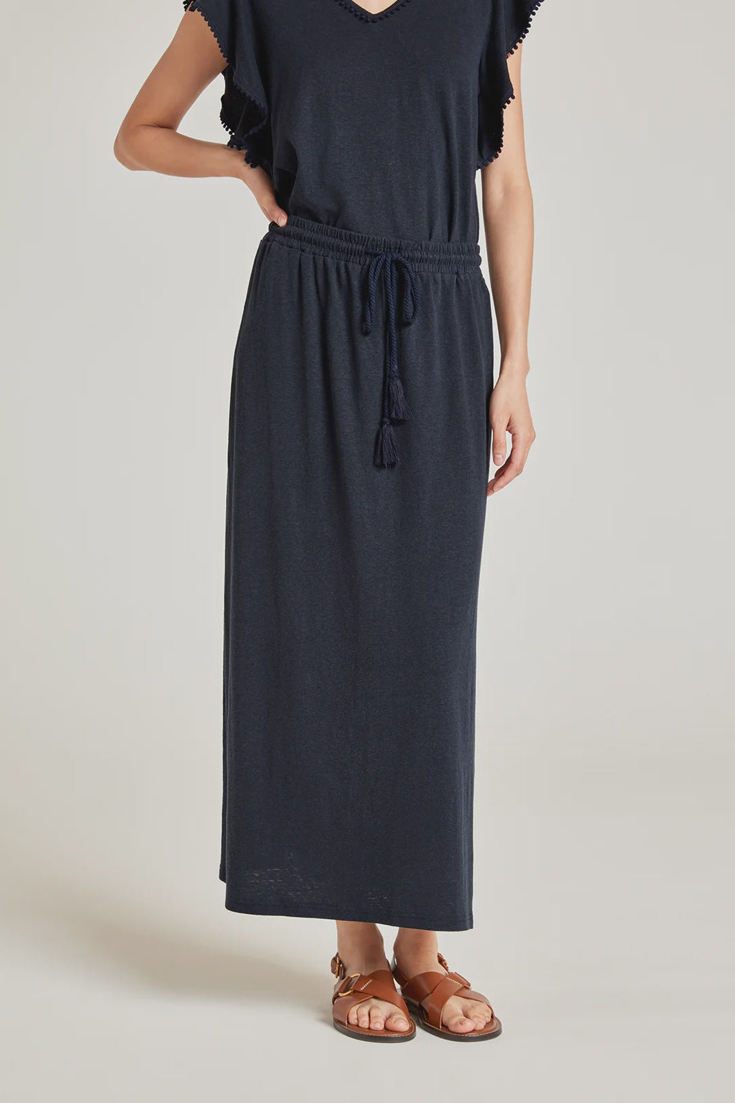 Thought The Easy Hemp Maxi Skirt - Navy-Womens-Ohh! By Gum - Shop Sustainable