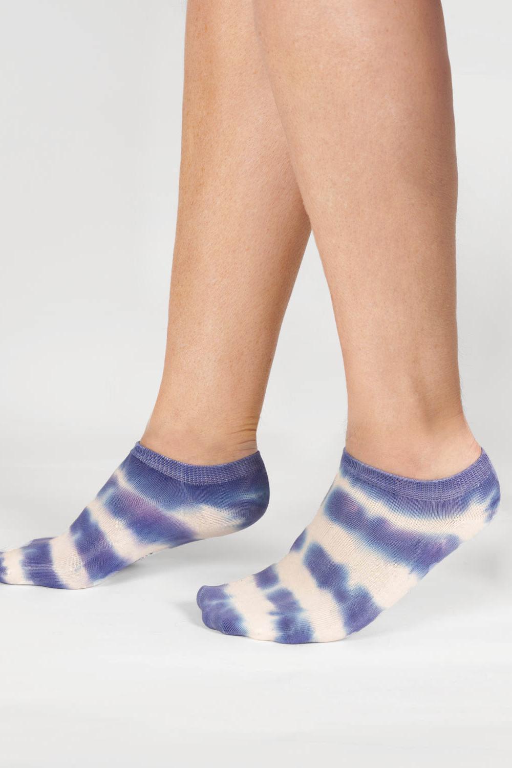 Thought Tie Dye Blue Slate Trainer Bamboo Socks-Womens-Ohh! By Gum - Shop Sustainable