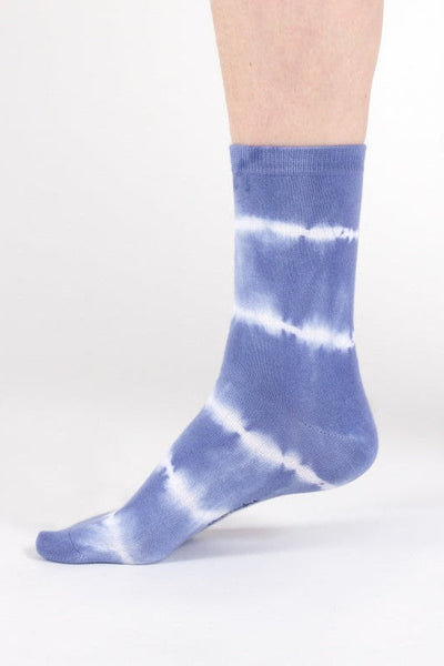 Thought Tie Dye Organic Cotton Crew Socks in Blue Cream-Womens-Ohh! By Gum - Shop Sustainable