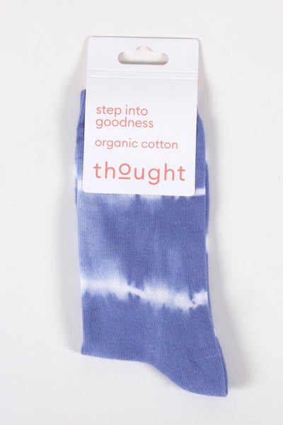 Thought Tie Dye Organic Cotton Crew Socks in Blue Cream-Womens-Ohh! By Gum - Shop Sustainable