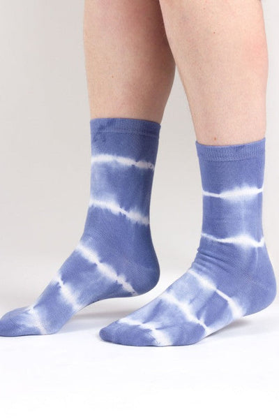 Thought Tie Dye Organic Cotton Crew Socks in Blue Cream-Womens-Ohh! By Gum - Shop Sustainable