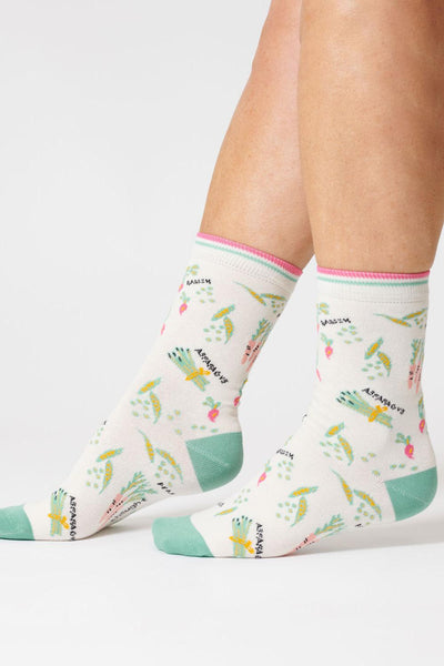 Thought Vegetable Stone White Organic Cotton Socks-Womens-Ohh! By Gum - Shop Sustainable