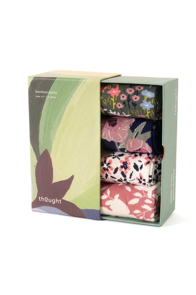 Thought Womens Florals Gift Box Of 4 Bamboo Socks