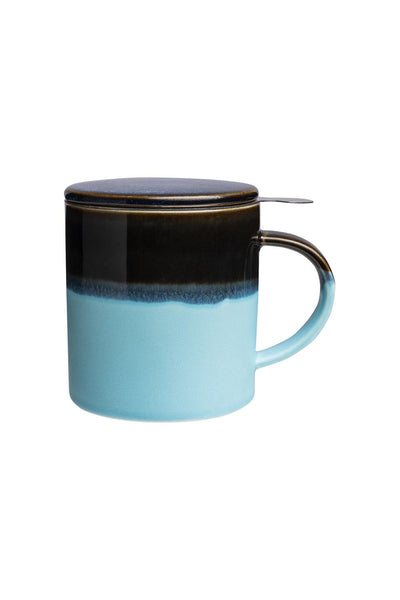 Tranquillo Blue Cup with tea strainer INDUSTRIAL 410 ml-Homeware-Ohh! By Gum - Shop Sustainable