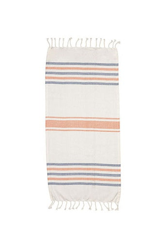 Tranquillo Hamam Towel Orange & Navy STRIPES - 100 cm-Homeware-Ohh! By Gum - Shop Sustainable