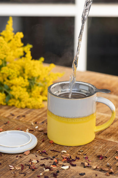 Tranquillo Yellow Cup with tea strainer INDUSTRIAL 410 ml-Homeware-Ohh! By Gum - Shop Sustainable