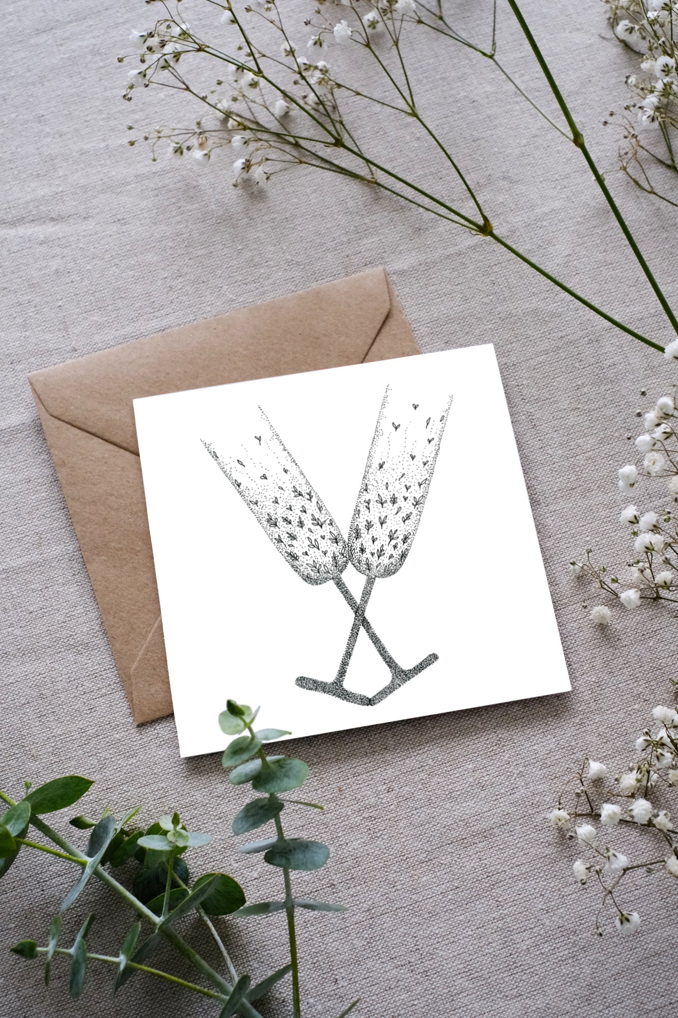 Una Heaney Designs Champagne Glasses Card