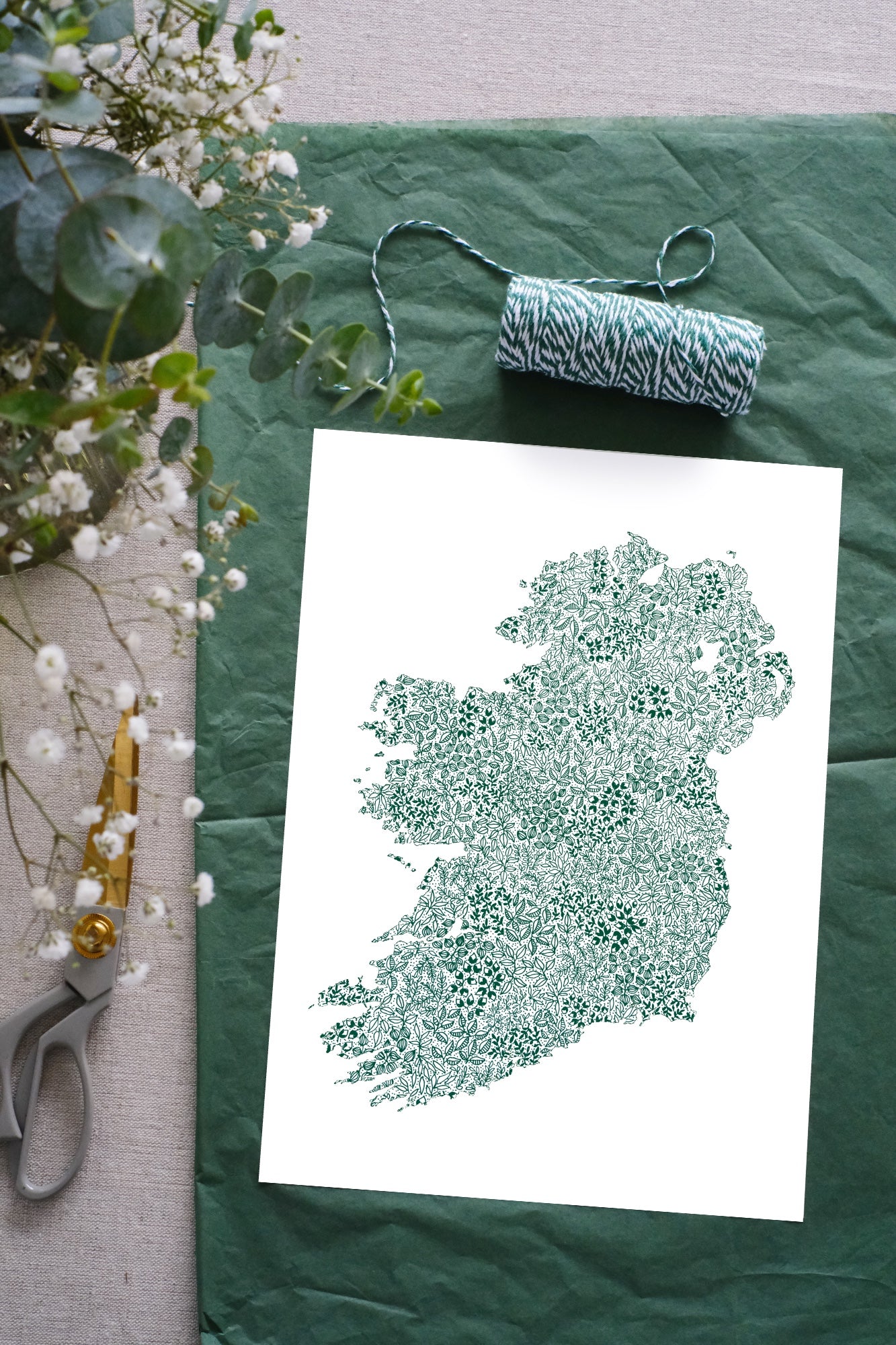 Una Heaney Designs Ireland in Green Print