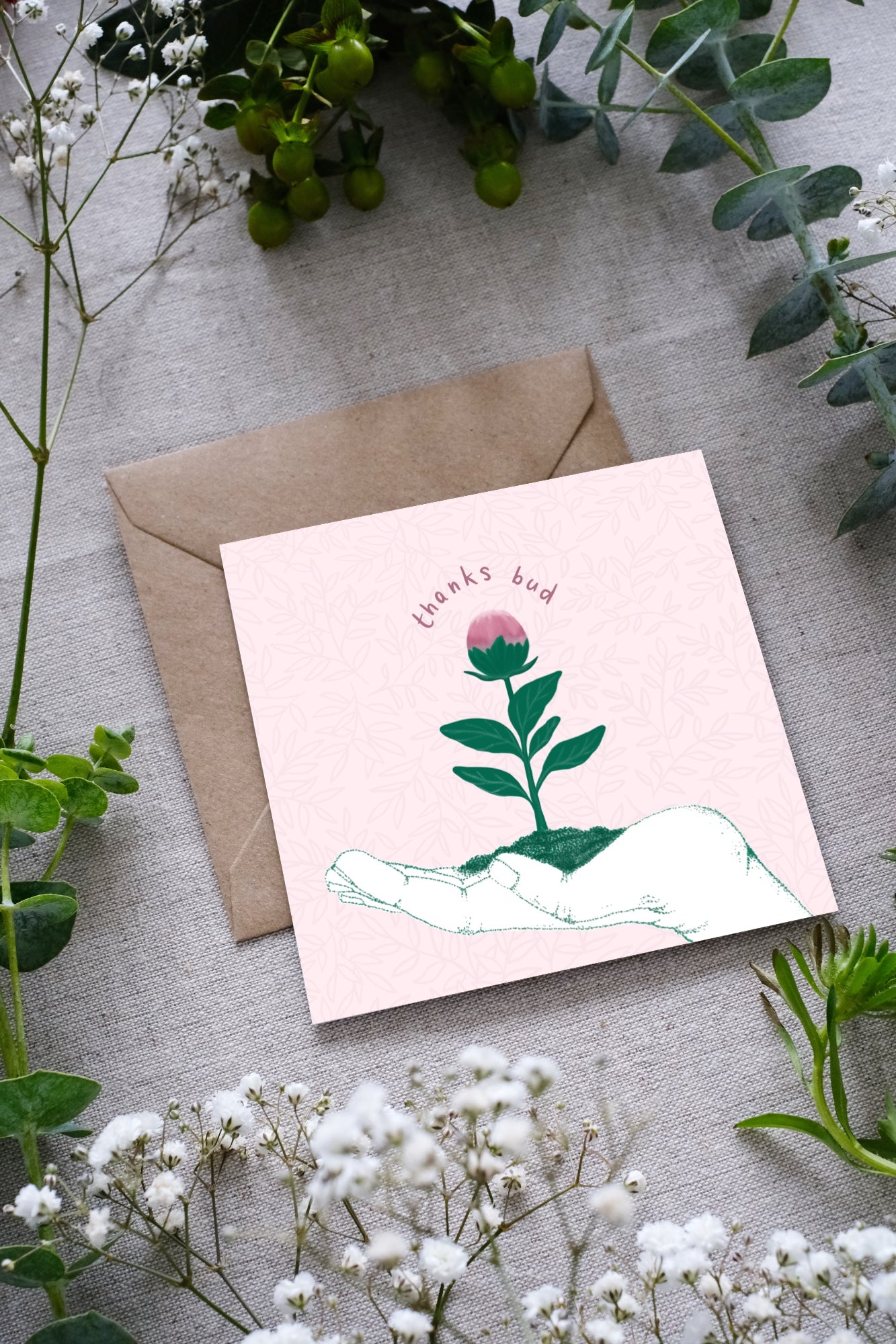 Una Heaney Designs Thanks Bud Card