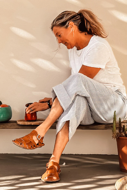 VIBAe CAPRI Leather Cognac Brown