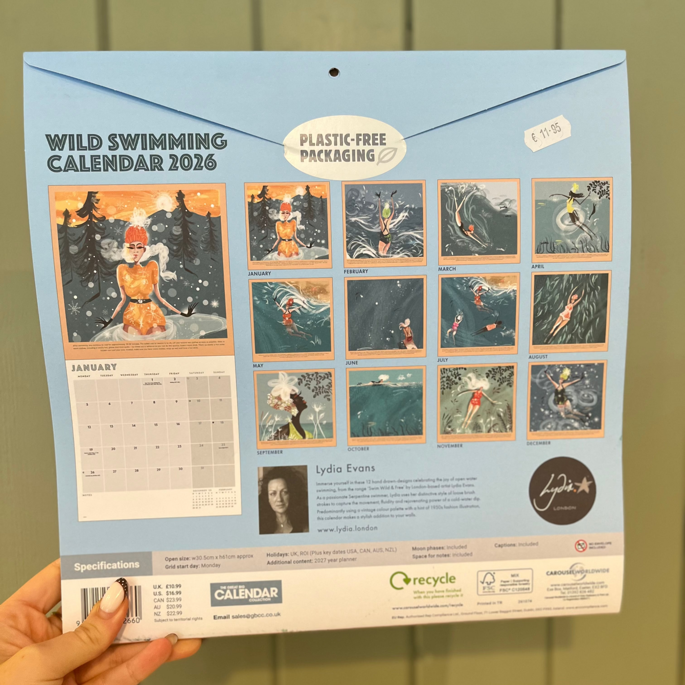 WILD SWIMMING WALL CALENDAR 2026