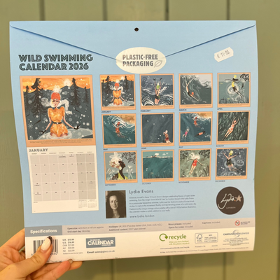 WILD SWIMMING WALL CALENDAR 2026