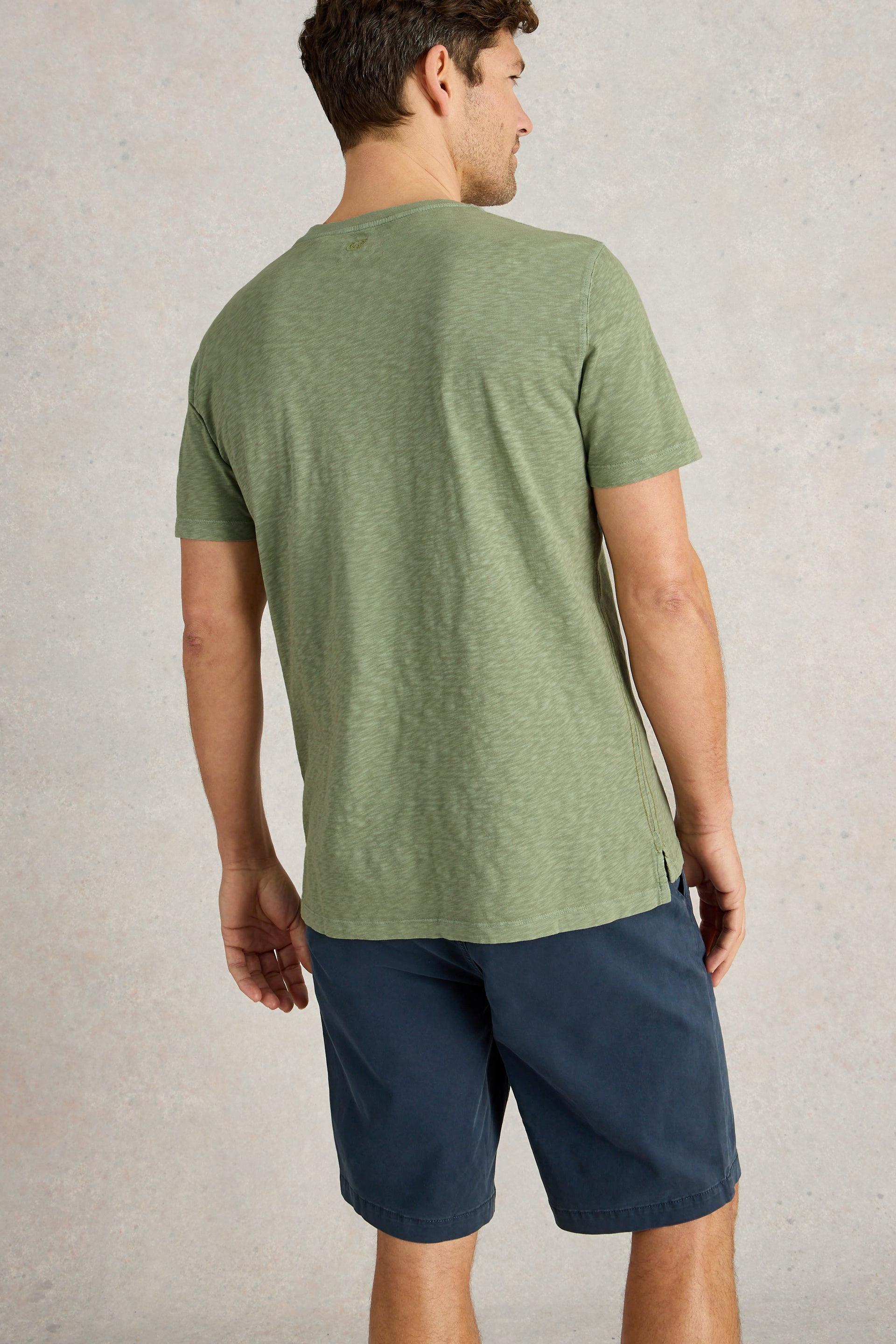 White Stuff Abersoch Short Sleeve Tee in Dusty Green - Ohh! By Gum