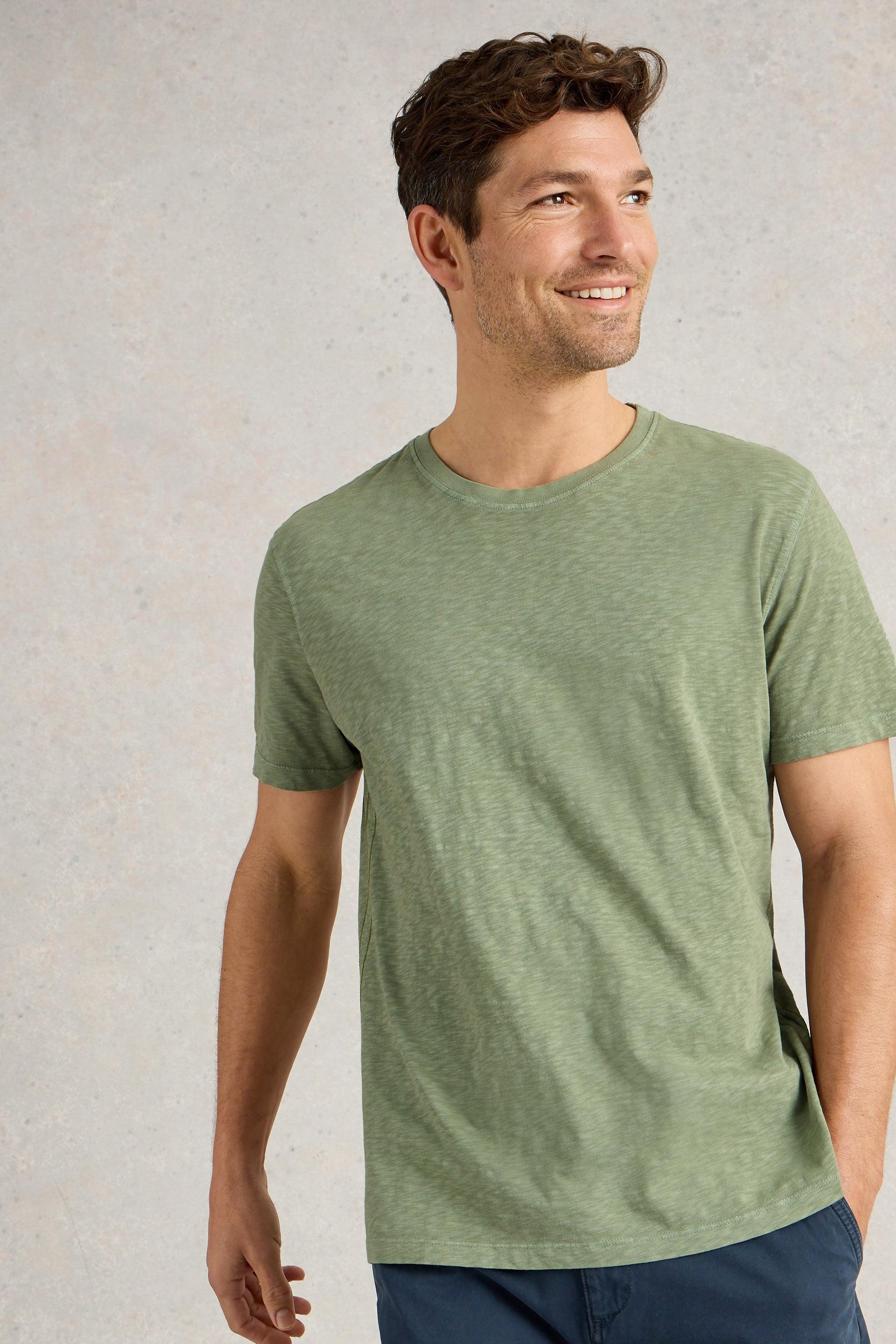 White Stuff Abersoch Short Sleeve Tee in Dusty Green - Ohh! By Gum