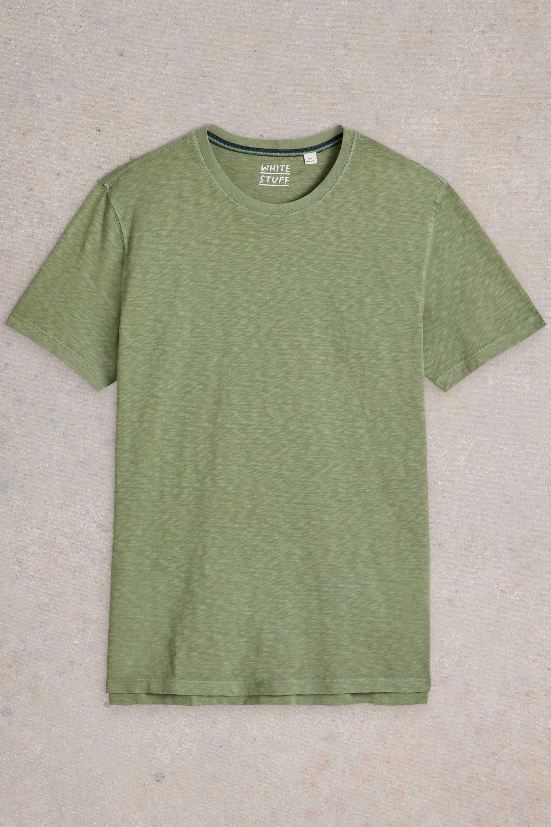 White Stuff Abersoch Short Sleeve Tee in Dusty Green - Ohh! By Gum
