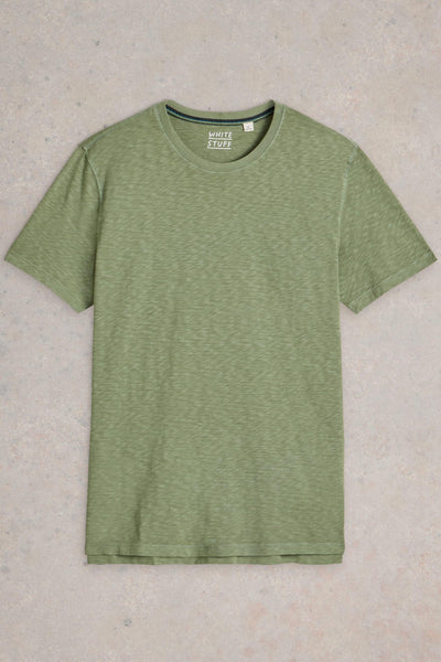 White Stuff Abersoch Short Sleeve Tee in Dusty Green