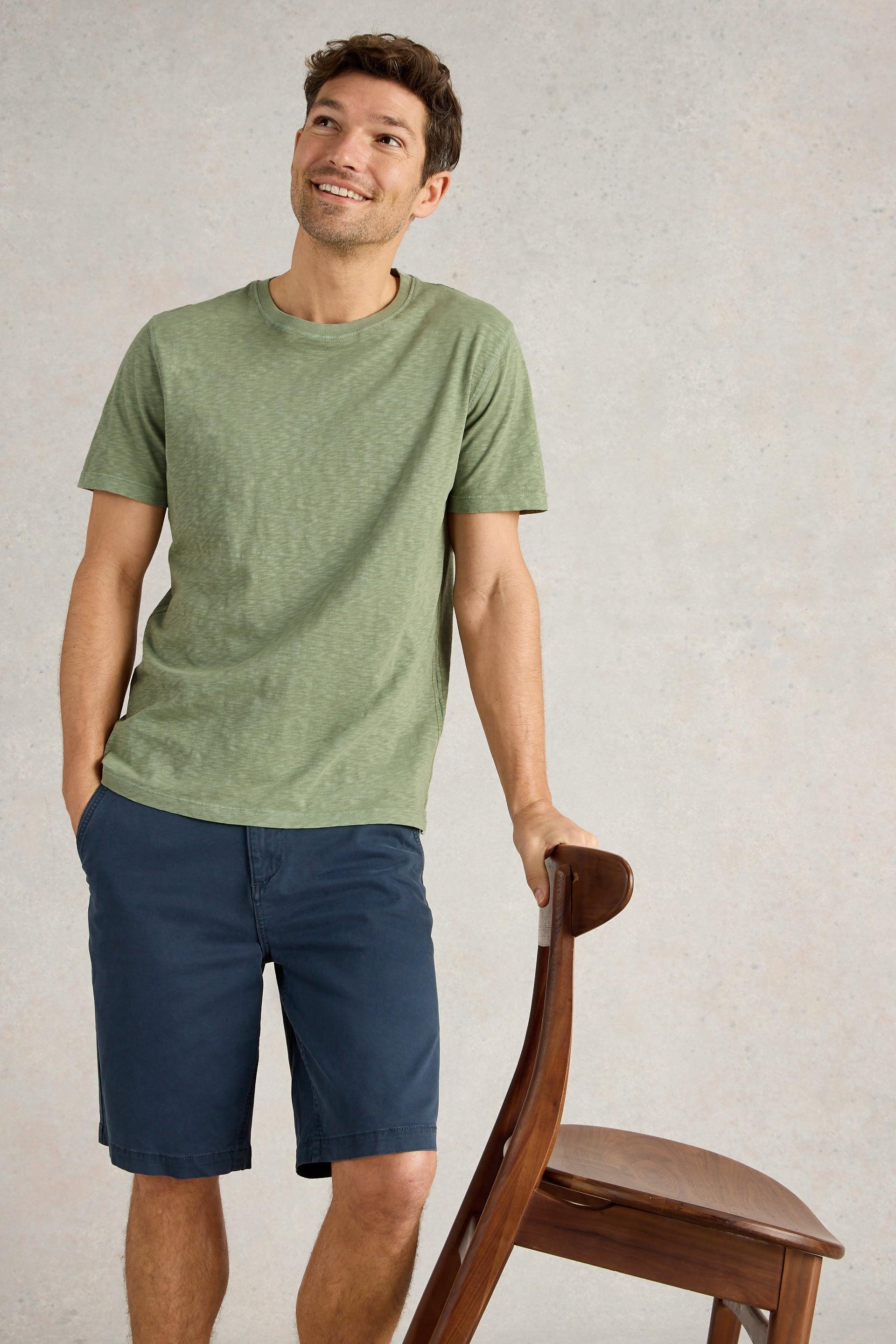 White Stuff Abersoch Short Sleeve Tee in Dusty Green - Ohh! By Gum
