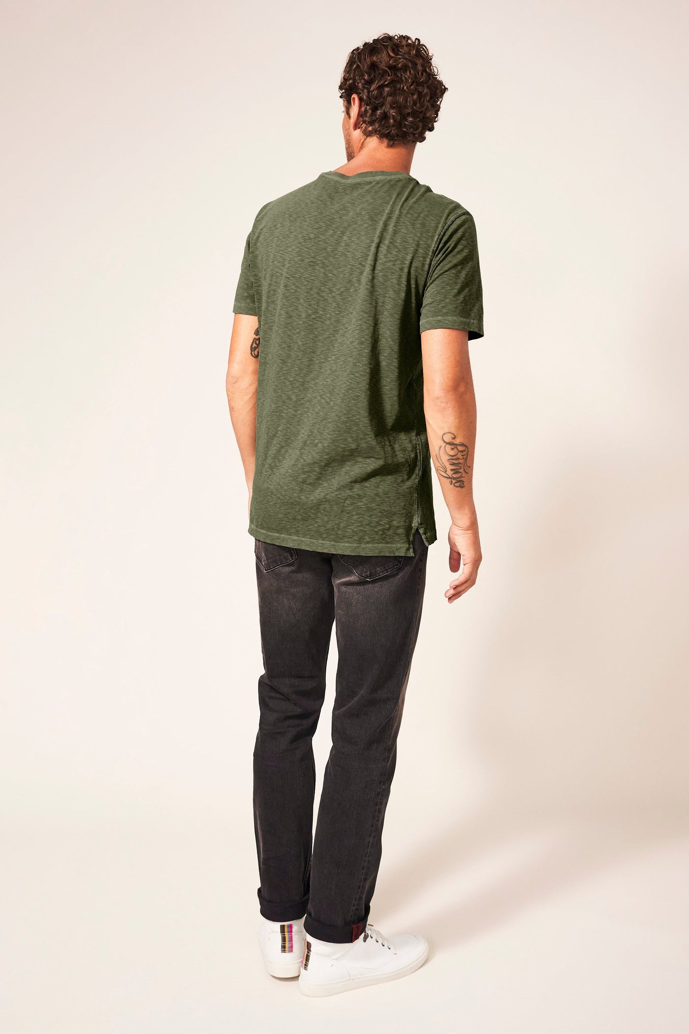 White Stuff Abersoch Short Sleeve Tee in Khaki Green-Mens-Ohh! By Gum - Shop Sustainable