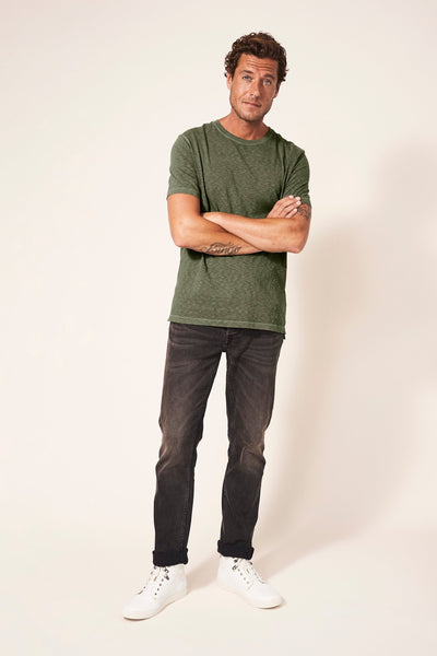 White Stuff Abersoch Short Sleeve Tee in Khaki Green-Mens-Ohh! By Gum - Shop Sustainable