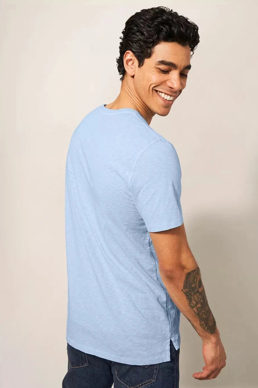 White Stuff Abersoch Short Sleeve Tee in Light Blue-Mens-Ohh! By Gum - Shop Sustainable