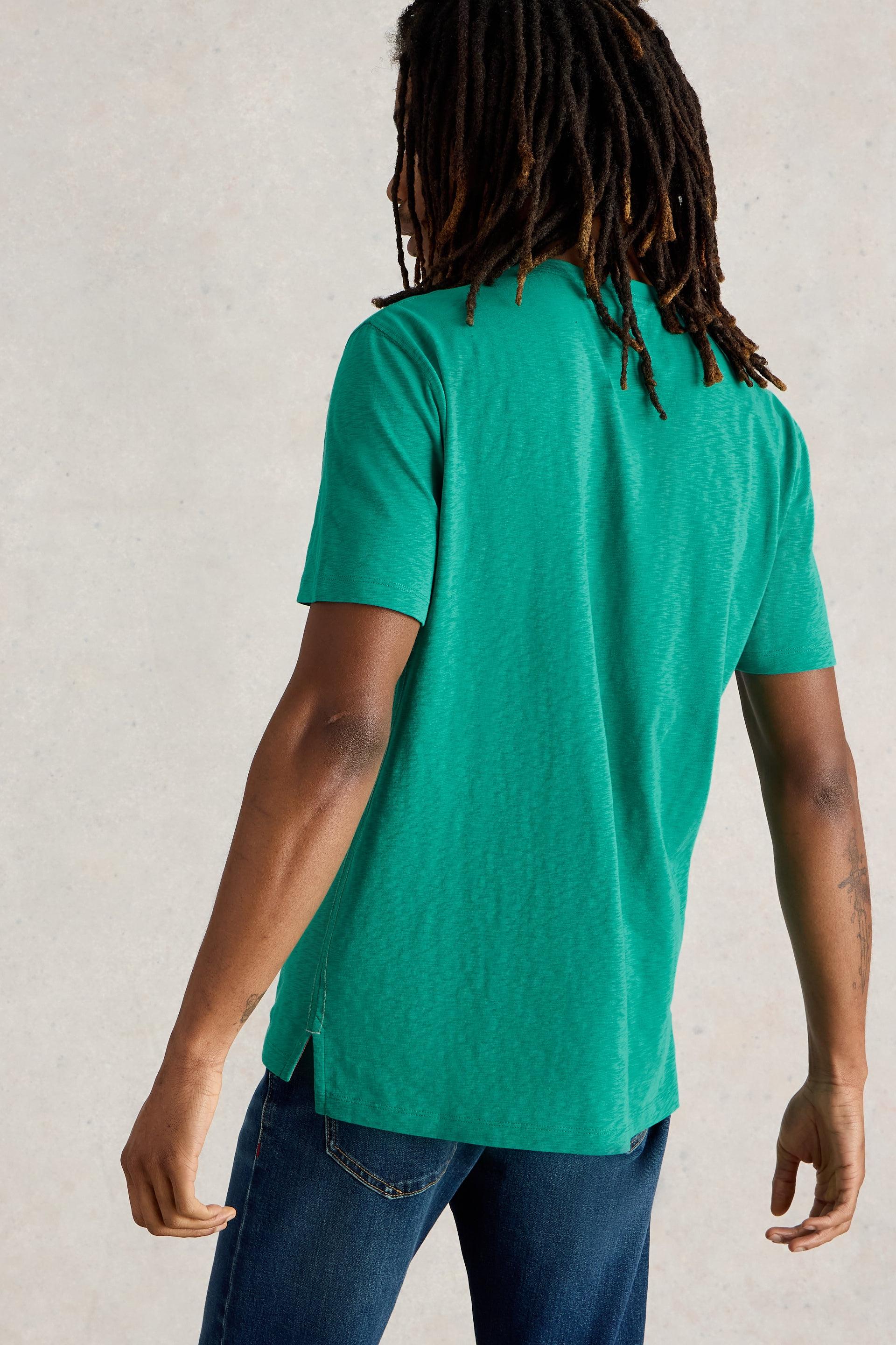 Back view of abersoch t-shirt showing a plain design on the back.