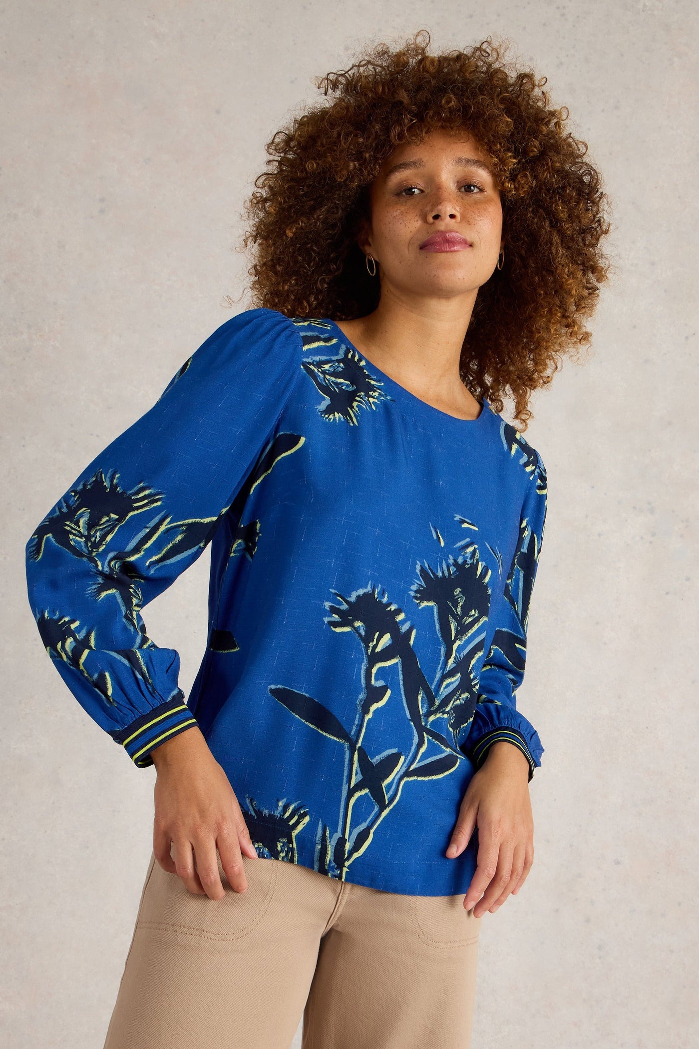 White Stuff Angie Top in Blue Print-Womens-Ohh! By Gum - Shop Sustainable